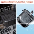 Premium 5,5-Liter Heißluftfritteuse Spießgestell und 5 Spießen, Schwarz, (B-Ware)
